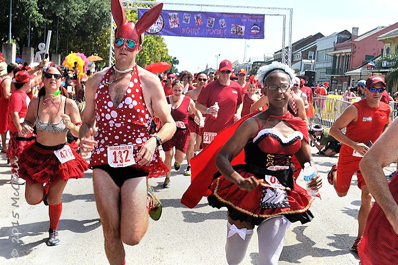 Hotel St. Marie French Quarter New Orleans Enjoy Red Dress Run Fun in